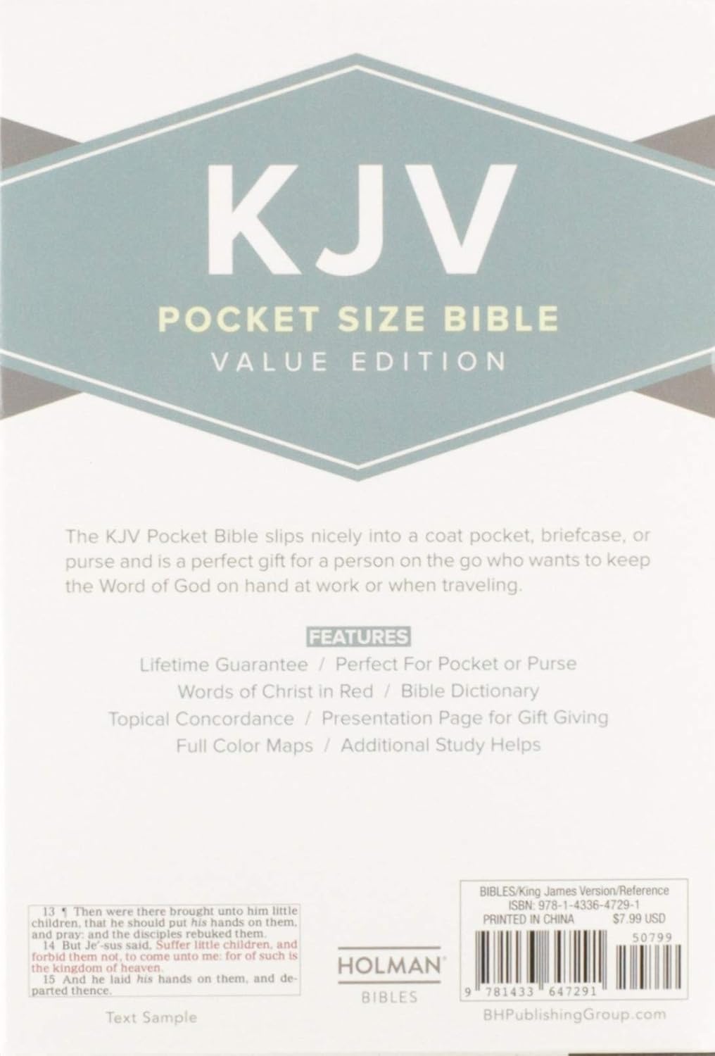 KJV Pocket Bible, Value Edition, Black Flexi bound
