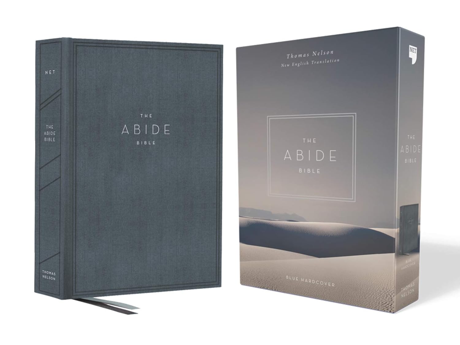 The NET, Abide Bible, Cloth over Board, Blue, Comfort Print: Holy Bible Hardcover