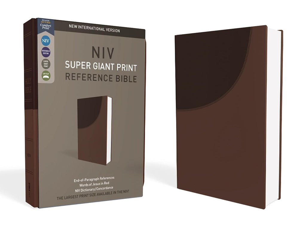 NIV: New International Version, Leather soft, Brown, Red Letter Edition, Super Giant Print, Reference Imitation Leather