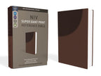 NIV: New International Version, Leather soft, Brown, Red Letter Edition, Super Giant Print, Reference Imitation Leather
