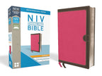 NIV, Thin line Bible, Compact, Imitation Leather, Pink/Brown, Red Letter Edition Imitation Leather