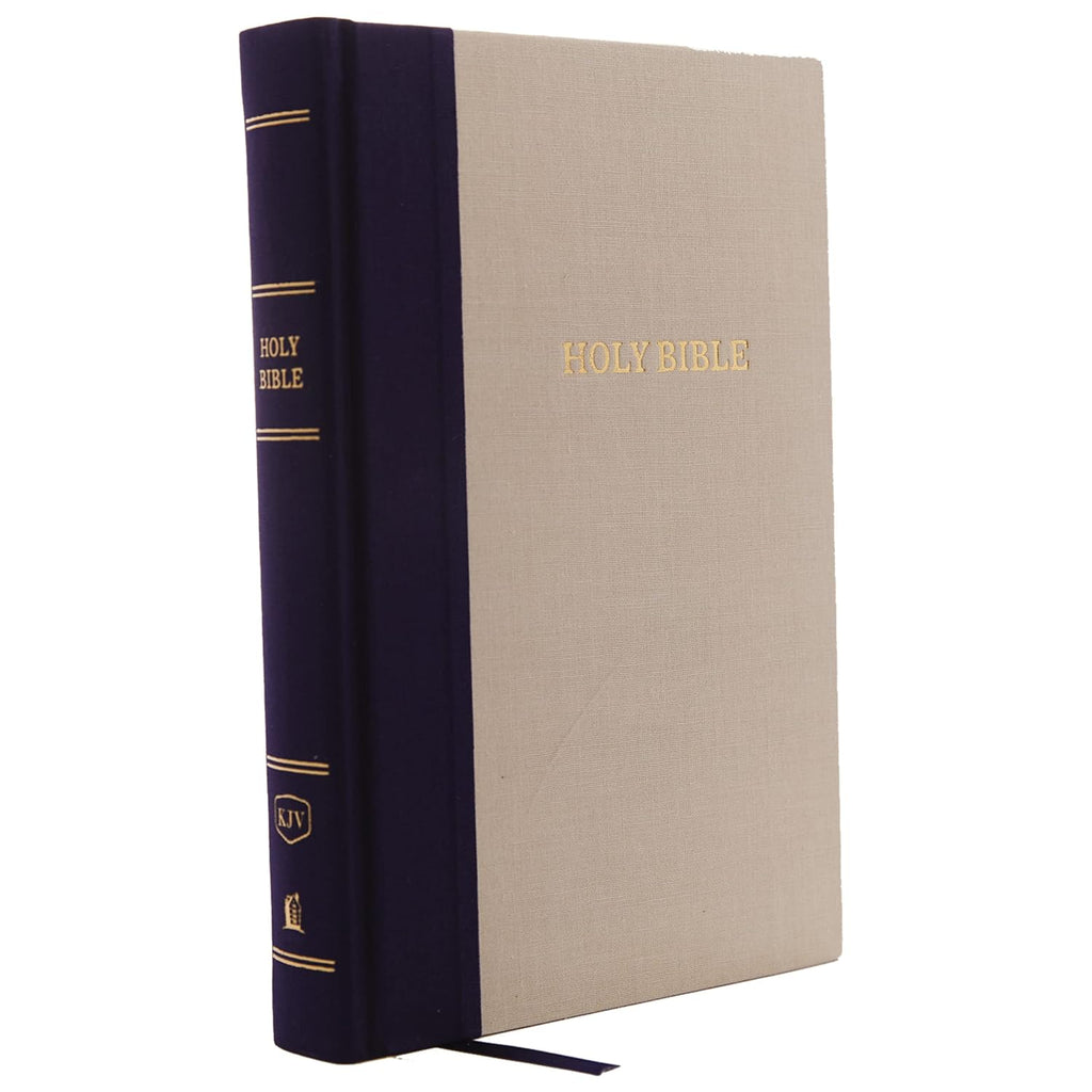 KJV Holy Bible, Giant Print Center-Column Reference Bible, Blue/Tan Cloth over Board, 53,000 Cross References, Red Letter, Comfort Print: King James Version: Holy Bible, King James Version Hardcover