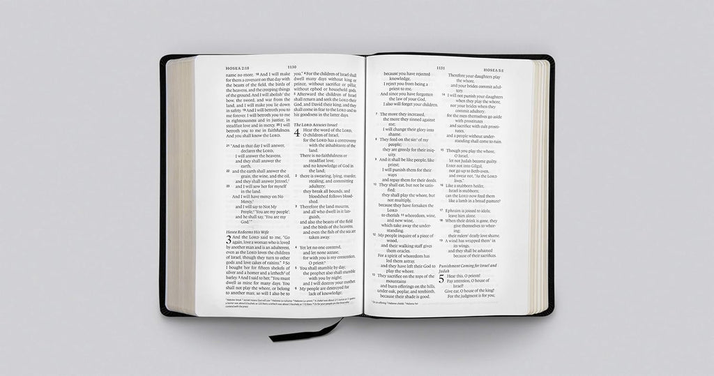 The Holy Bible: English Standard Version, Black, Genuine Leather, Wide Margin Bible Leather Bound