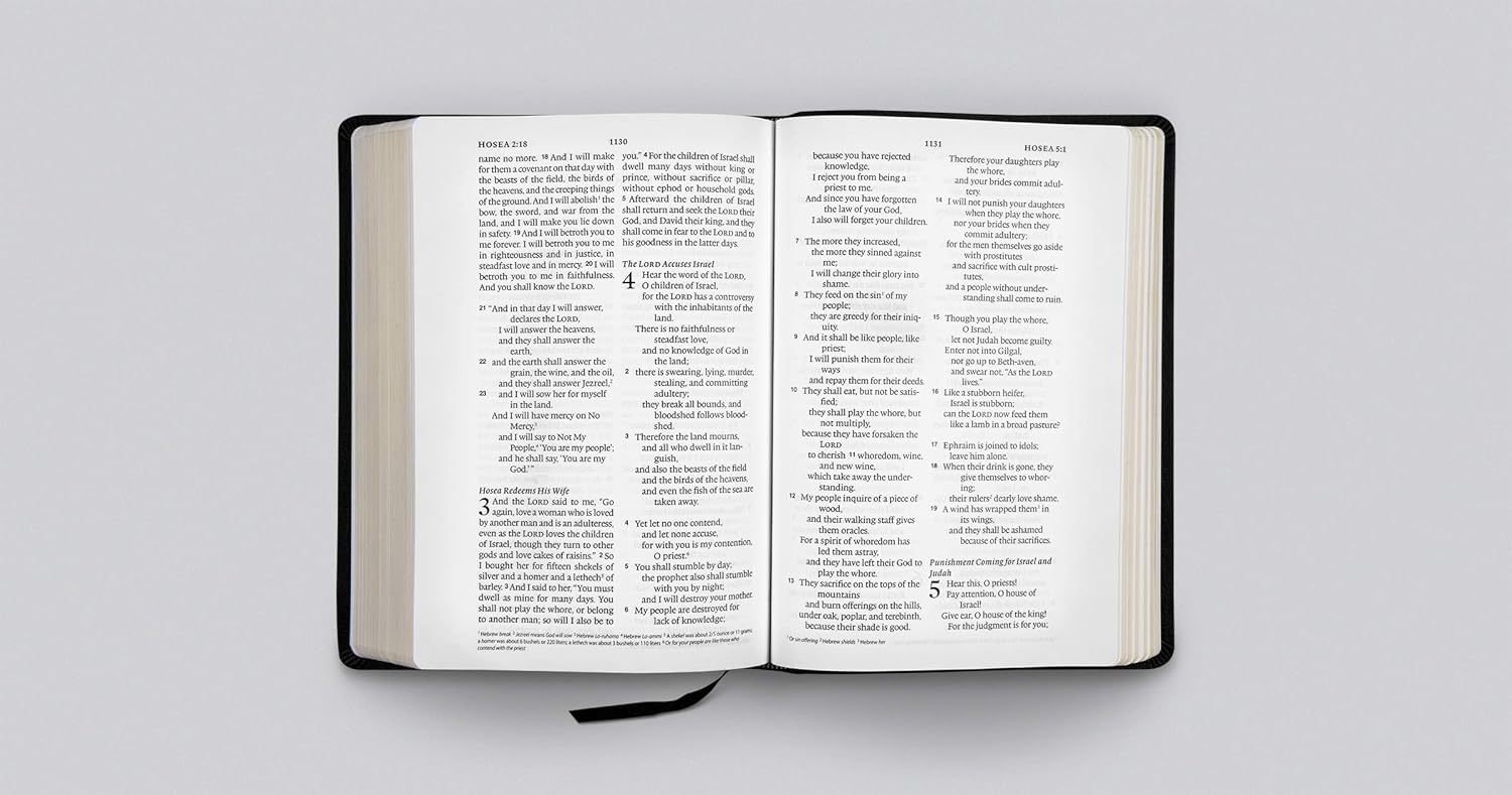 The Holy Bible: English Standard Version, Black, Genuine Leather, Wide Margin Bible Leather Bound