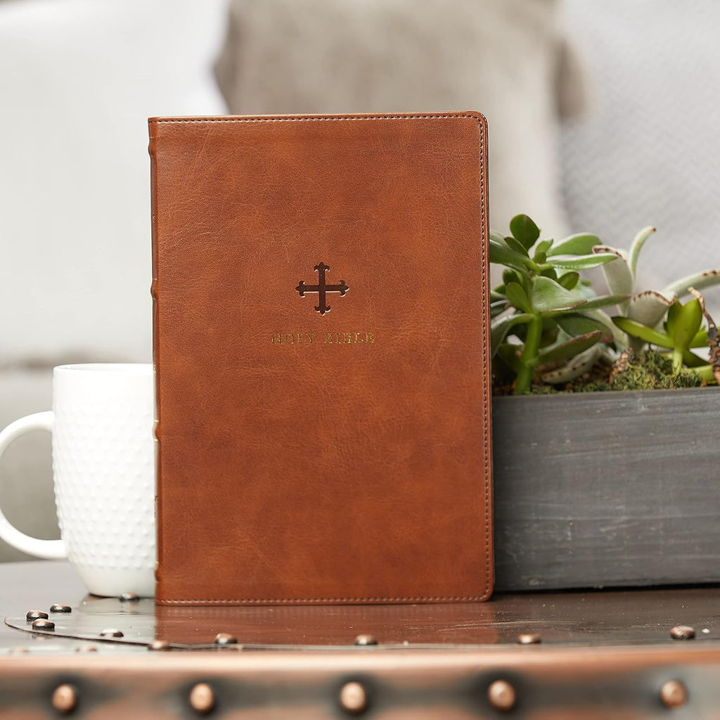 NRSV, Catholic Bible, Thin line Edition, Leather soft, Brown, Comfort Print Imitation