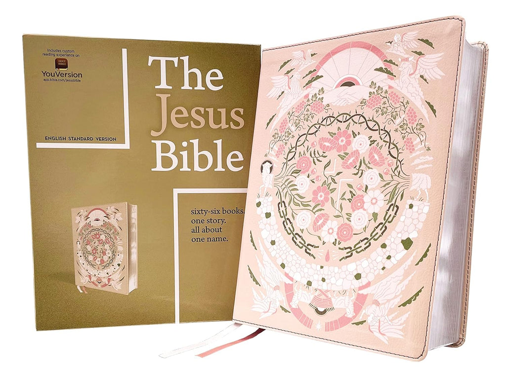 The Jesus Bible Artist Edition: English Standard Version, Light Peach Floral, Leather soft, Sixty-Six Books. One Story. All About One Name., Imitation Leather