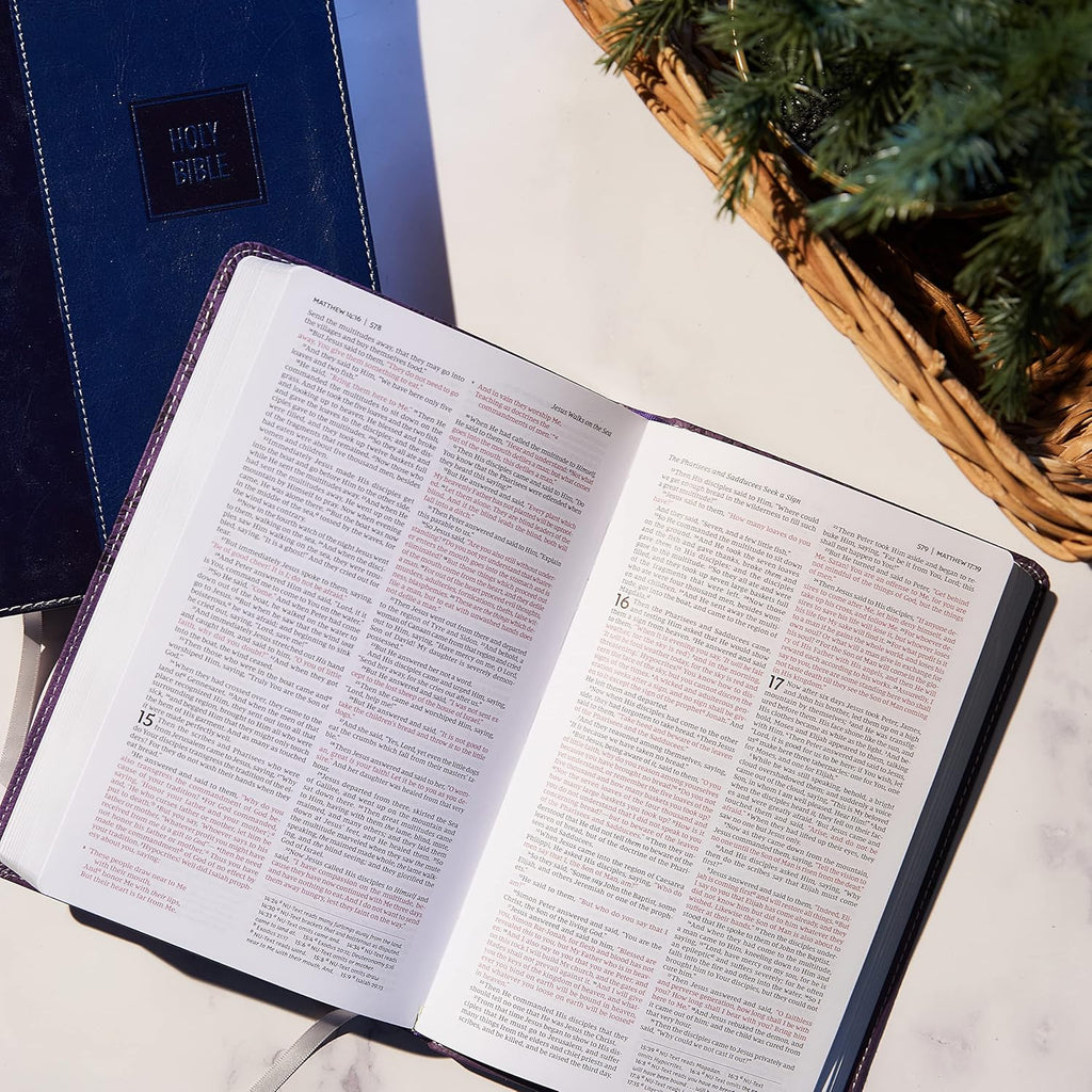 NKJV, Deluxe Gift Bible, Leather soft, Gray, Red Letter, Comfort Print: Holy Bible, New King James Version Imitation Leather