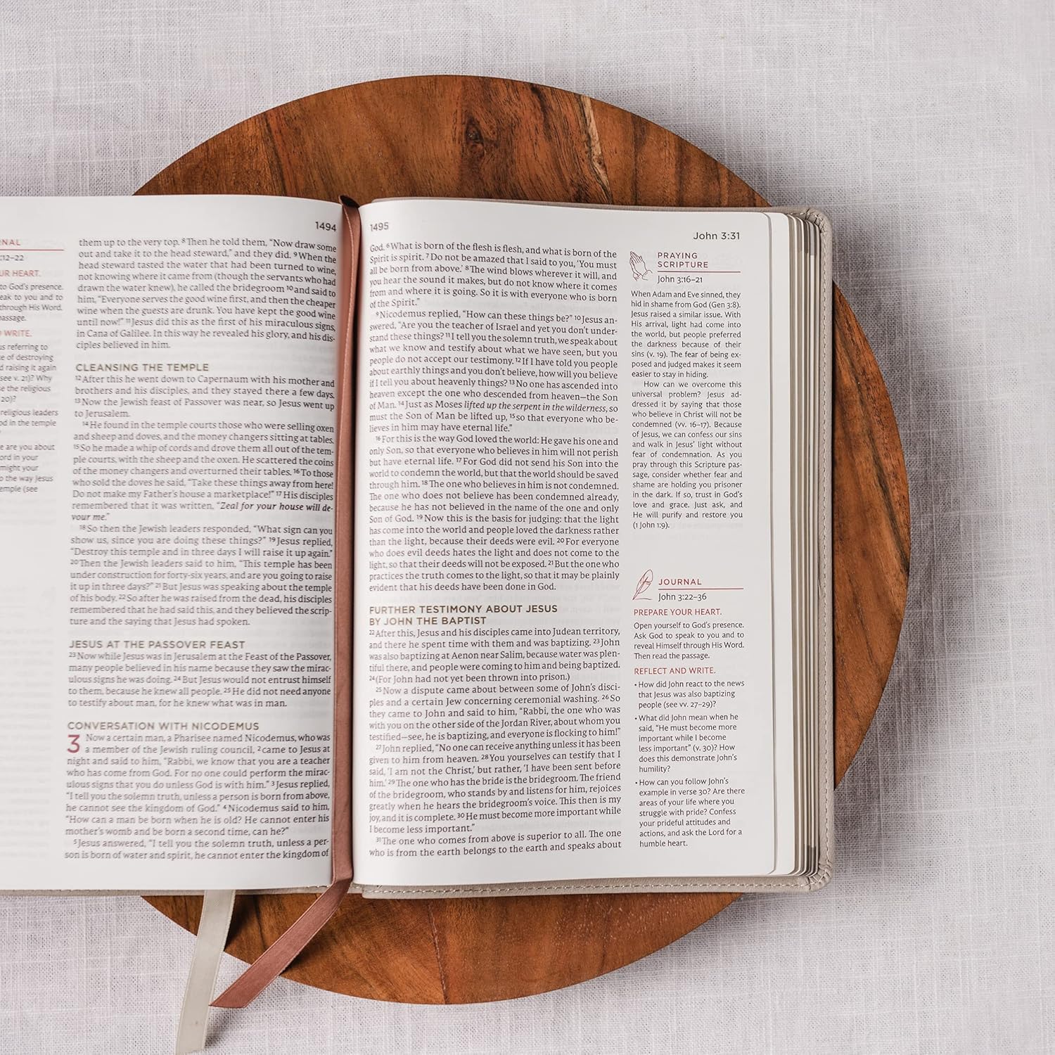 The NET, Abide Bible, Cloth over Board, Blue, Comfort Print: Holy Bible Hardcover