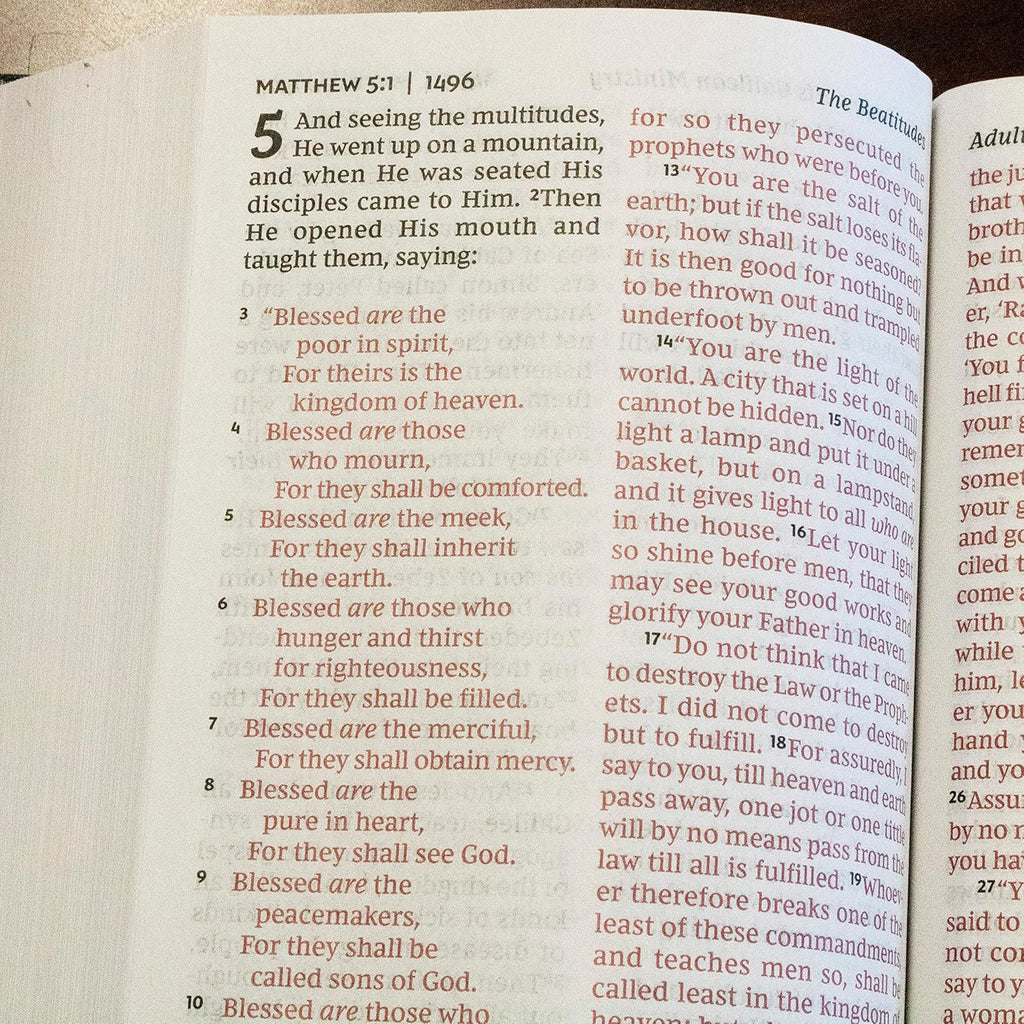 NKJV, Pew Bible, Large Print, Hardcover, Burgundy, Red Letter, Comfort Print Hardcover