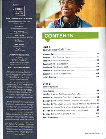 Sunday School - Bible Studies for life - Students Daily Discipleship Guide - Lifeway Publishing - Fall 2025